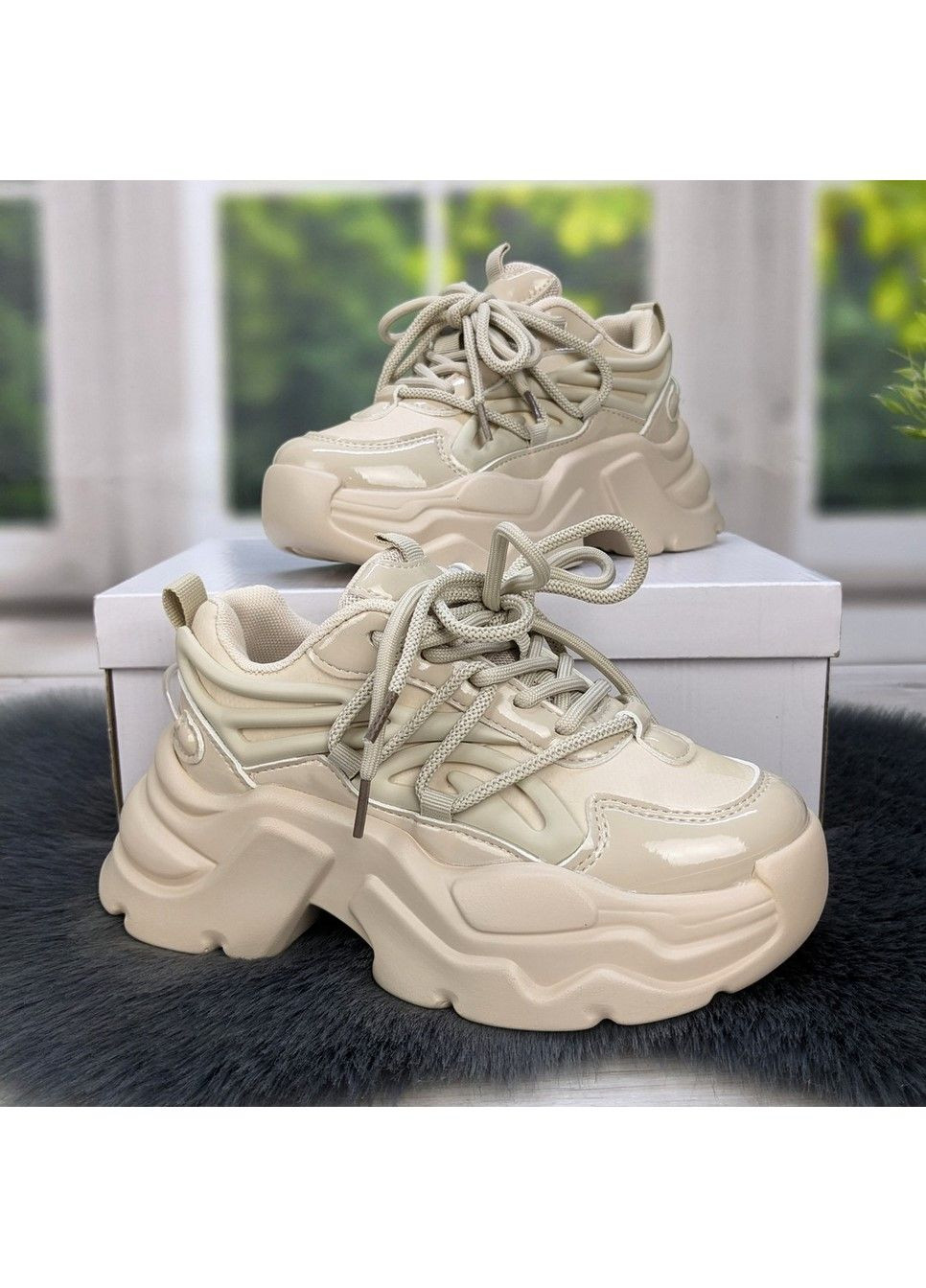 Бежеві осінні кросівки дитячі для дівчинки на платформі Jong Golf