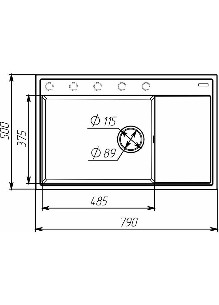 Гранітна мийка для кухні 7950 AZURIT матова Карамель Valeso (358059440)