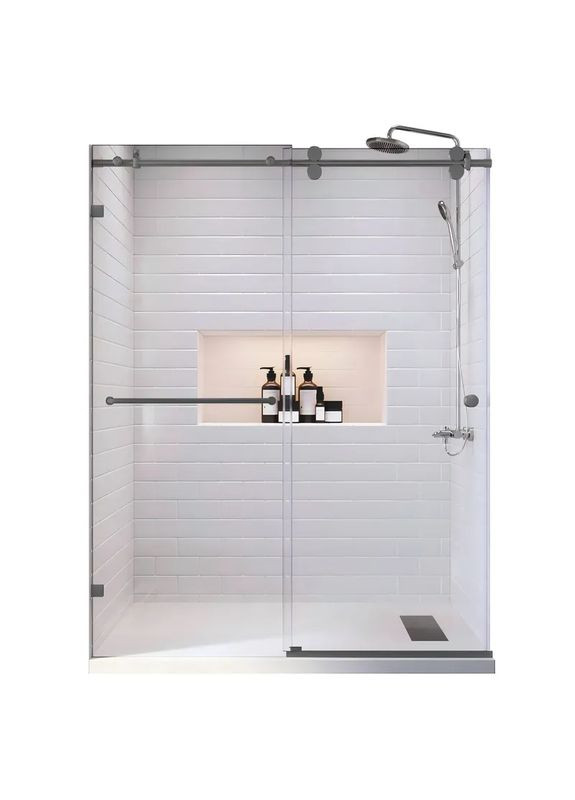 Дверь в нишу SR SD06-140x220-TR-07 прозрачное стекло Easy Clean 8мм, графит (KR5369) KOER (330027317)