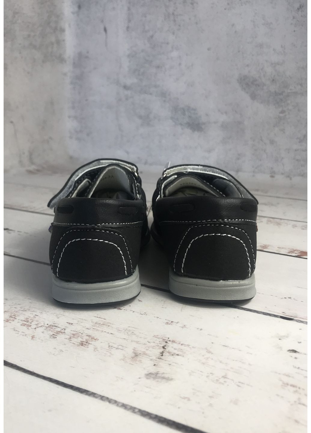 Черные туфли мокасины детские для мальчика kimbo-o черный (575) Kimboo на липучке