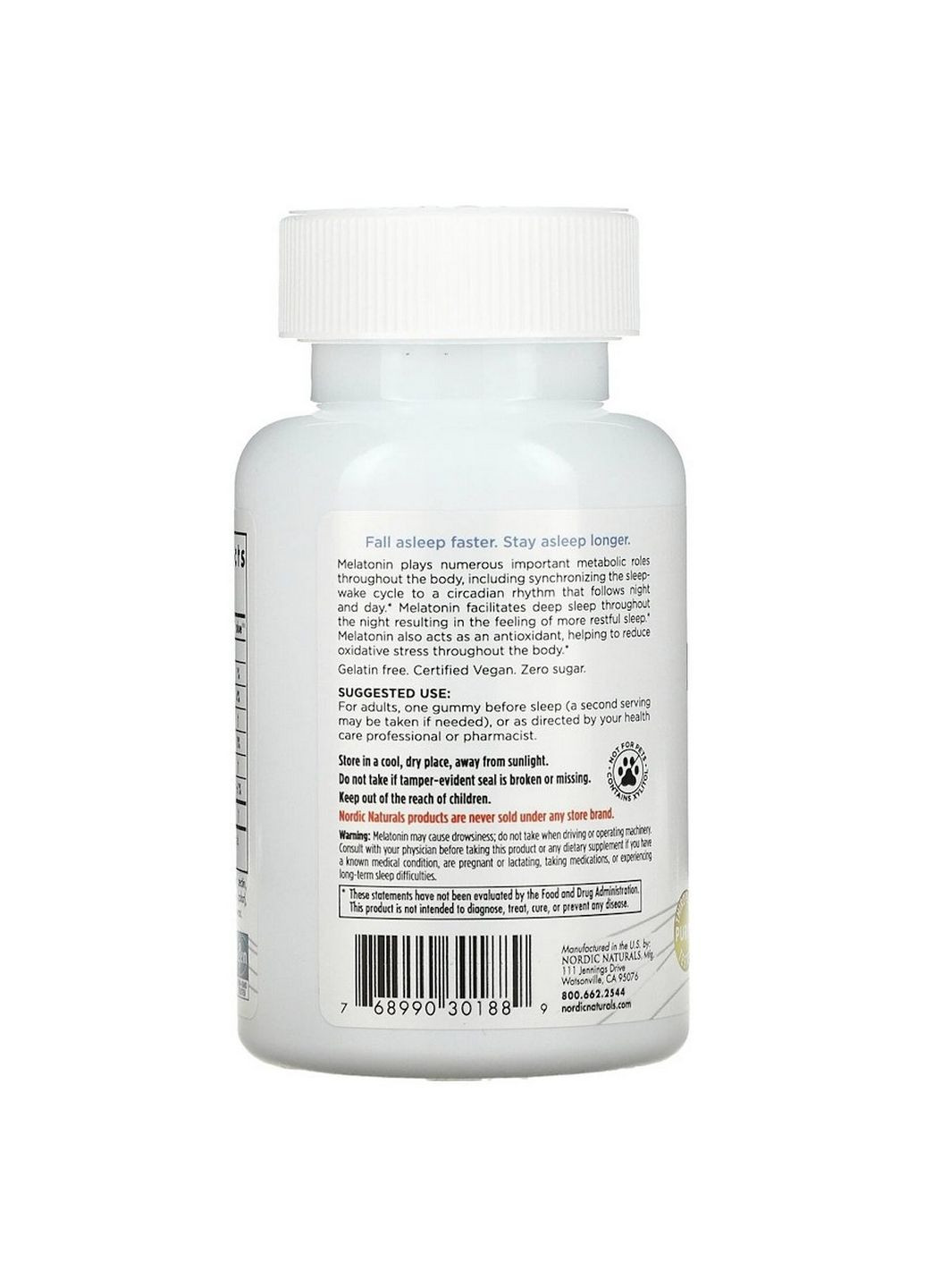 Натуральная добавка Melatonin Gummies 1.5 mg, 60 жевательных таблеток Nordic Naturals (293479384)