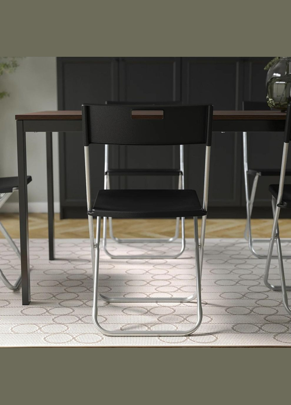 Складний стілець ІКЕА GUNDE чорний (00217797) IKEA (267900426)