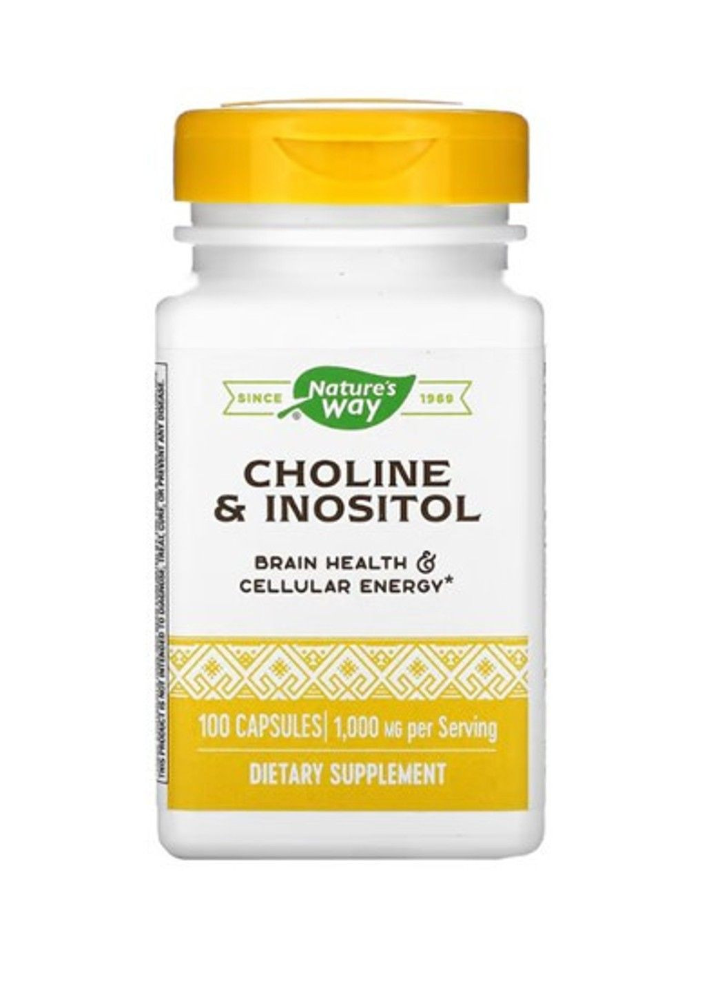 Холін і інозитол, Choline Inositol, 500 мг, 100 капсул Nature's Way (347600877)