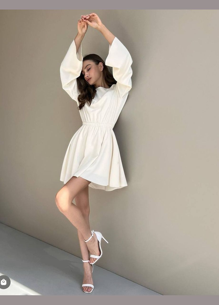 Молочное платье Garna однотонное