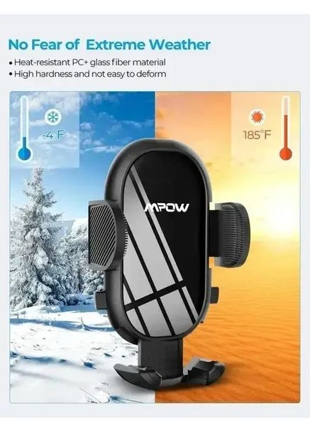 Автомобільний тримач для телефона CA163A на вентиляційний отвір | Регульоване кріплення для смартфона 360° MPOW (365822987)