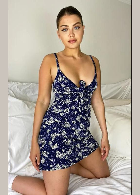 Плаття з принтом метеликів cmm 1584/82/72 32 (XXS) Темно синє PrettyLittleThing (329880706)