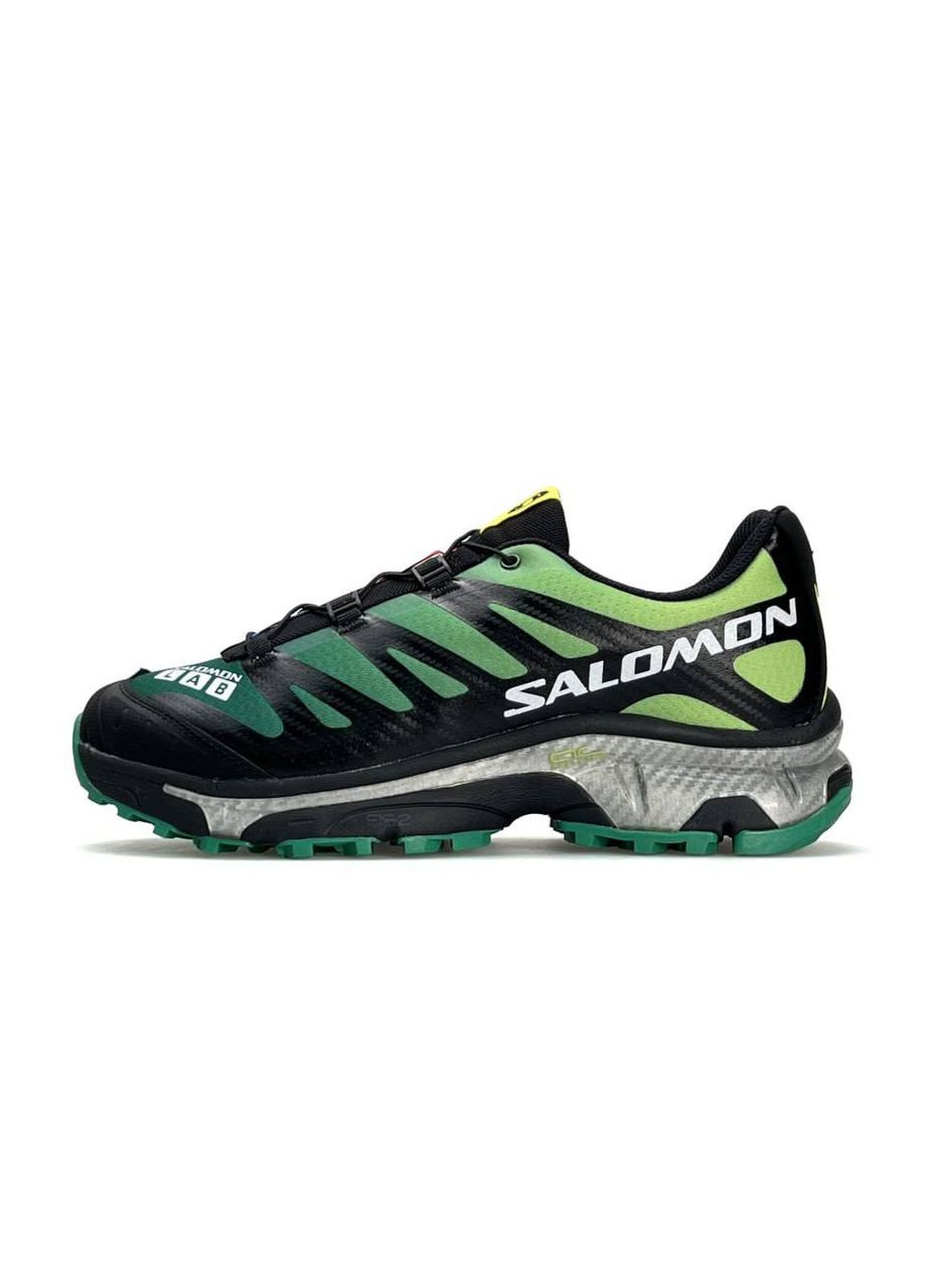Комбіновані Осінні кросівки чоловічі salomon No Brand XT-4 Carbon Black Green Silver