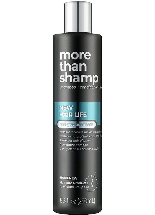 Шампунь для волосся "Ультразахист від сивини" New Hair Life Anti-Grey Shampoo 250ml (1190974-31156421) HAIRENEW (368623522)