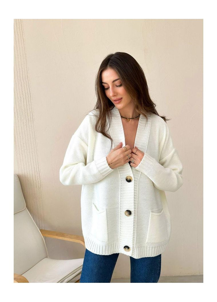 Молочный демисезонный кардиган Art Knit