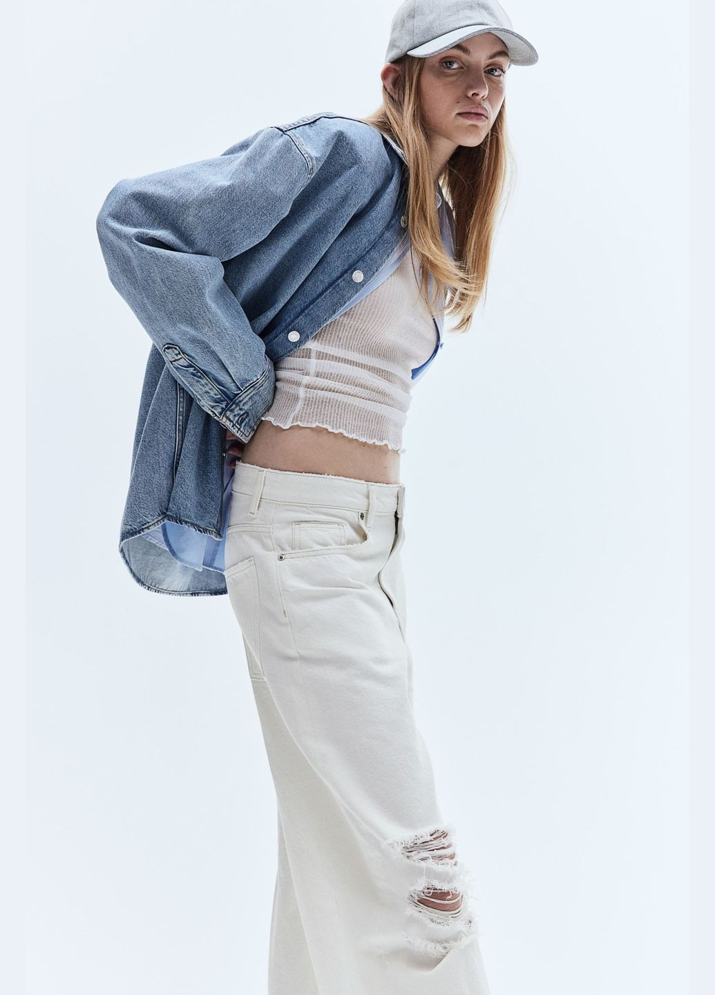 Широкие обычные джинсы H&M - (298640605)