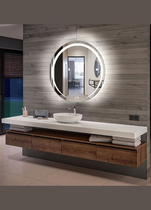 Зеркало Vico (55 х 55) c LED- подсветкой, часами и подогревом ХАСТ (302810721)