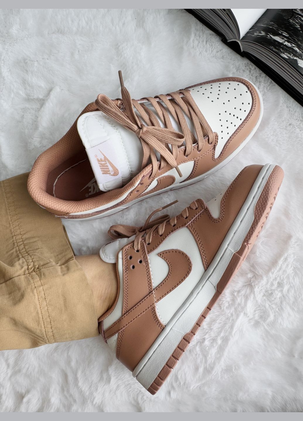 Кросівки жіночі Nike SB Dunk Low Brown White | Найк СБ Данк коричневі No Brand коричневі демісезони (340055410)