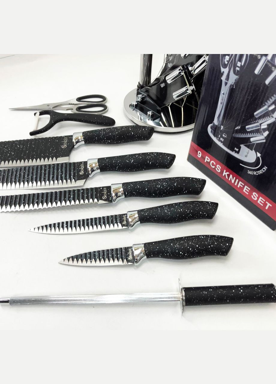 Ніж нержавіюча сталь кухонний UN-1831 9 шт, Нержавіючий ніж для кухні, Набір ножів WS-395 кухонні ножі Unique (349511893)