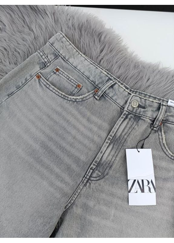 Серые джинсовые шорты Zara (346600193)