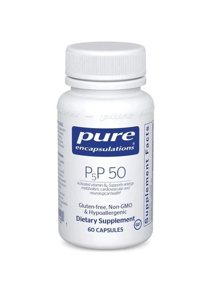Вітамін В6 (Піридоксаль5-фосфат), P5P 50 (vitamin B6),, 60 капсул (PE-00210) Pure Encapsulations (266799259)