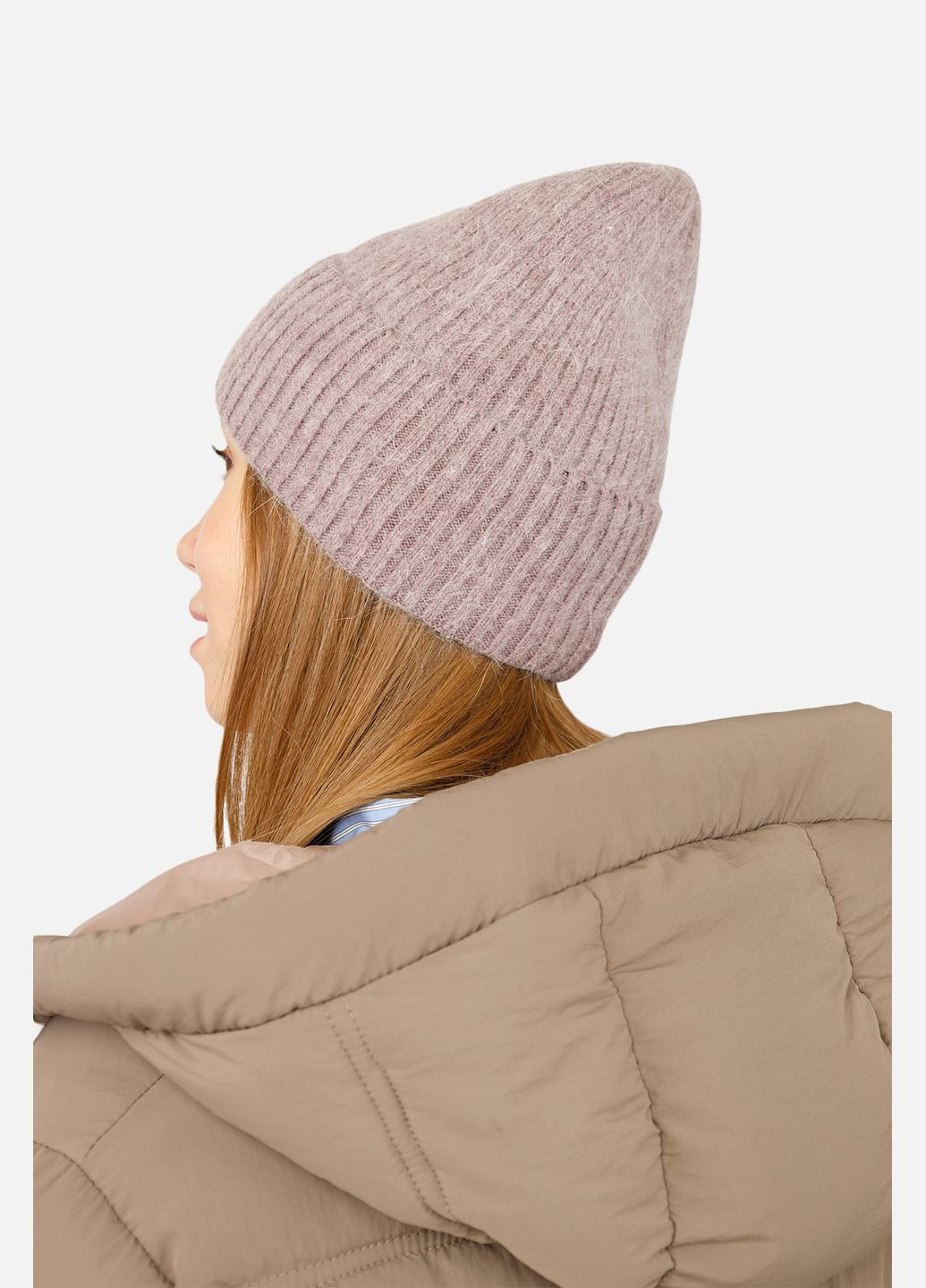 Женская шапка с отворотом цвет лиловый CB-00263301 Top Hat (319084245)