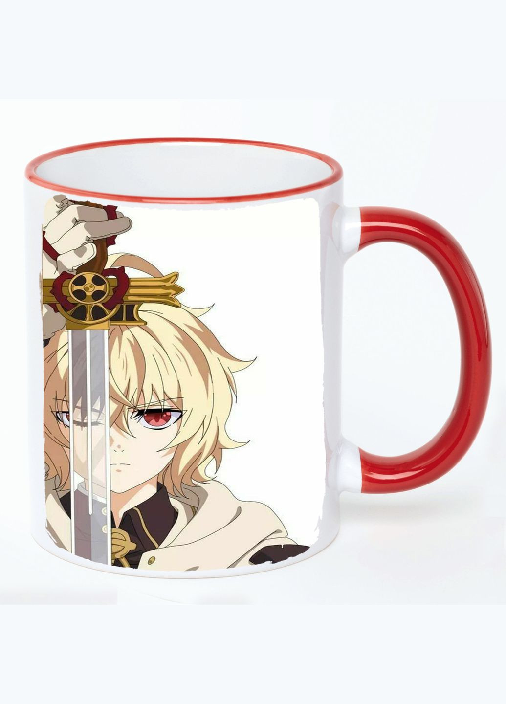 Чашка Останній серафим Аніме #006 (кухоль, кухоль) Біла з Червоною ручкою 330 мл No Brand (322712492)