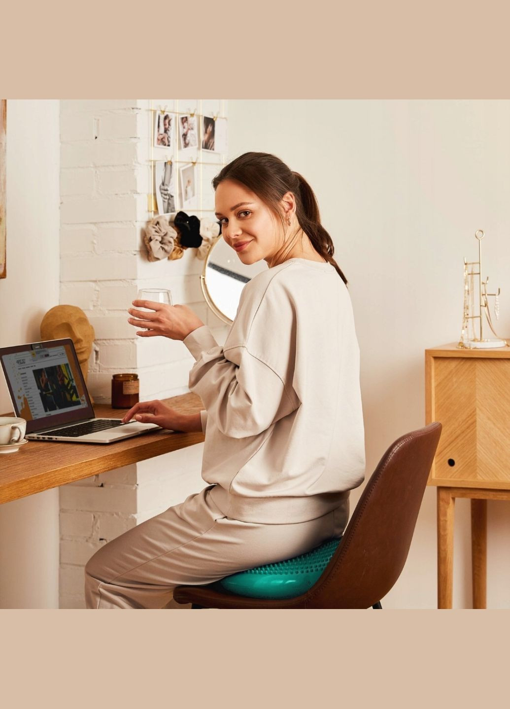 Балансувальна подушка-диск PRO+ 33 см сенсомоторна, масажна Mint (P-5907739314468) 4FIZJO (301671732)