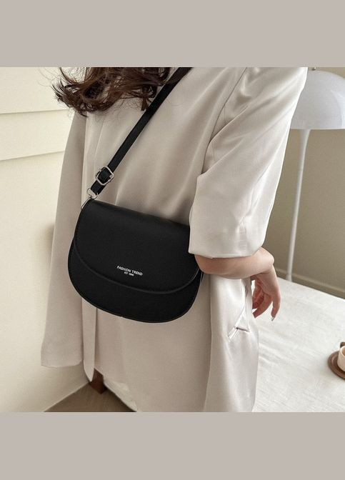 Жіноча сумка 6428 крос-боді на ремінці через плече чорна No Brand (306709416)