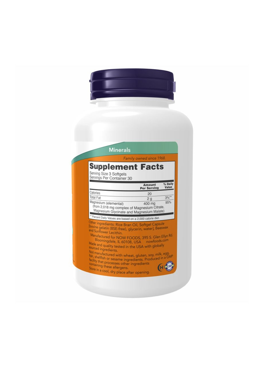 Magnesium Citrate 134mg - 180 sgels Now Foods (369399892)