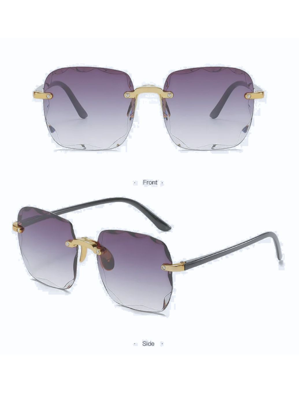 Женские солнцезащитные очки квадраты градиент с фигурным ободком на линзах RMM No Brand (351730973)