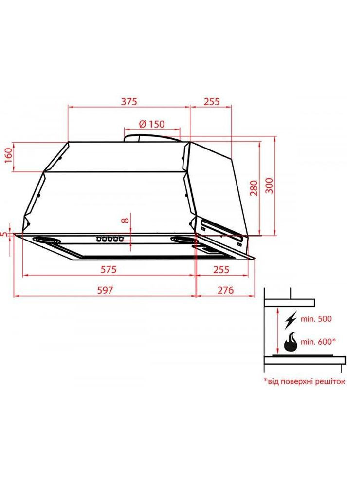 Вытяжка PBE 6140 SS 750 LED WEILOR (368598472)