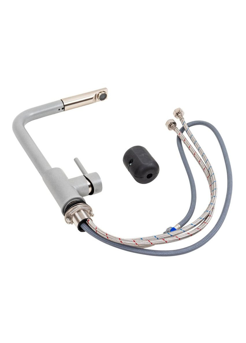 Кухонний змішувач з висувною лійкою Q411B Сірий металік Valeso (336934608)