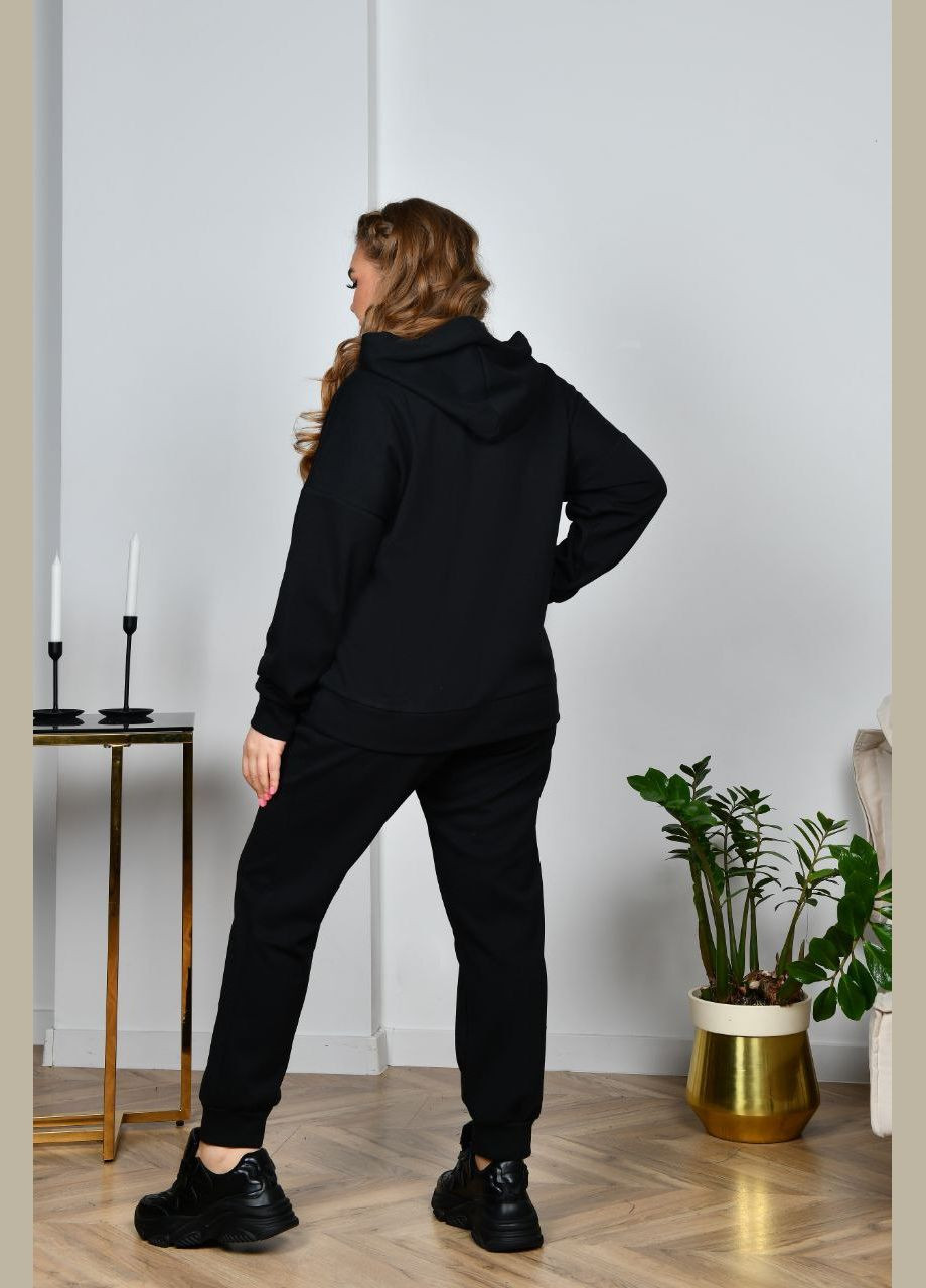 Женский прогулочный костюм цвет черный р.48 449484 New Trend (282926787)