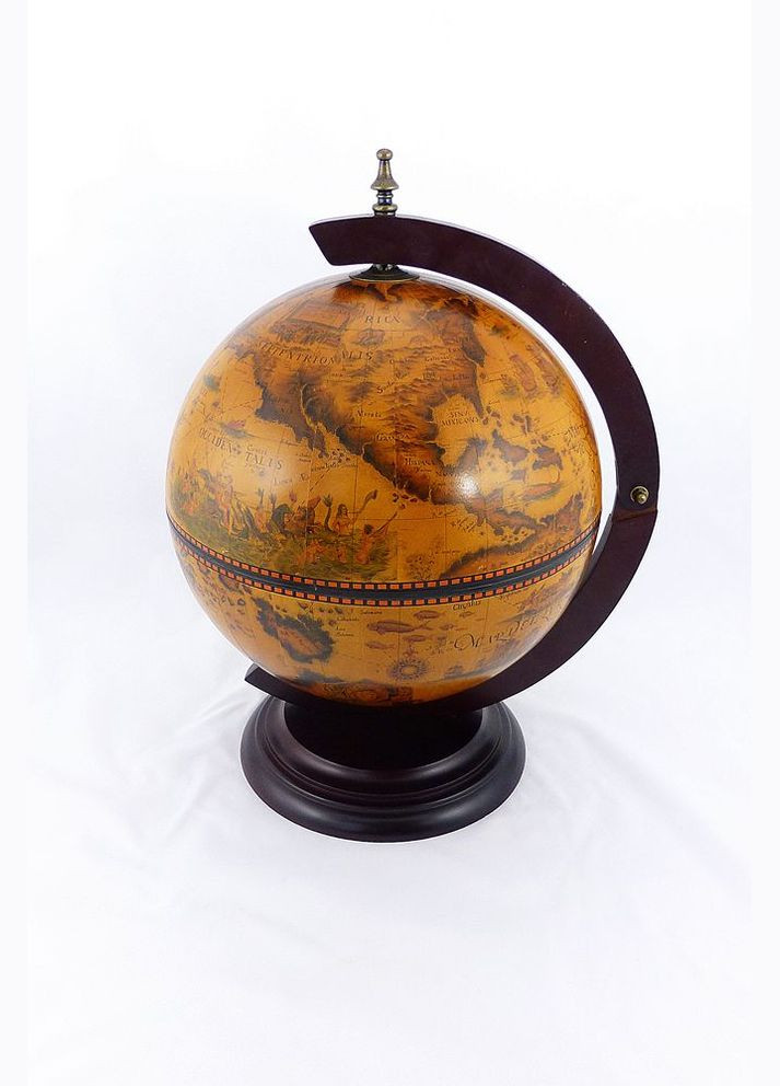 Глобус бар настільний Стародавня карта коричневий сфера 33 см (33002R) Гранд Презент (279624846)
