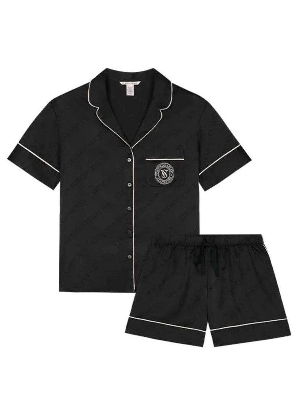 Чорна всесезон піжама satin short pajama set new Victoria's Secret
