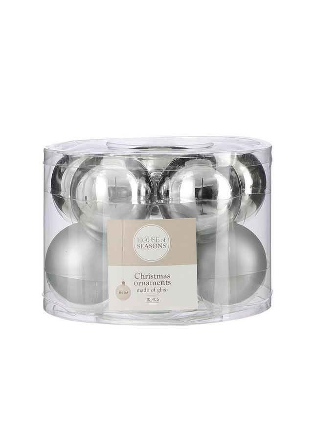 Елочные шарики 10 шт, 6 см, "", серебро House Of Seasons (329407108)