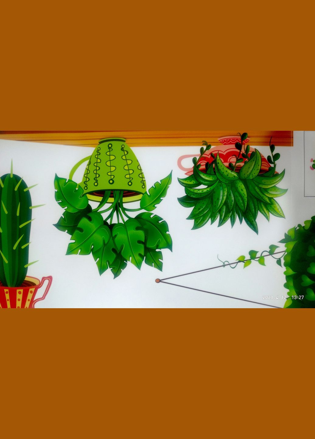 Вінілова наклейка на стіну 12 Квітків у вазонах (2 аркуші 30 х 90 см) Б259-1 No Brand (302678843)