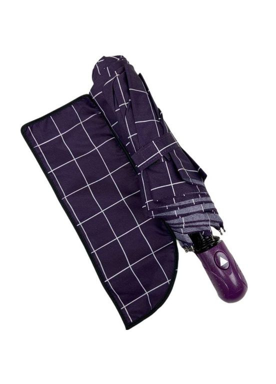 Фіолетова} парасолька складна напівавтомат checkers (8 спиць купол 98 см) violet Stenson (359404529)