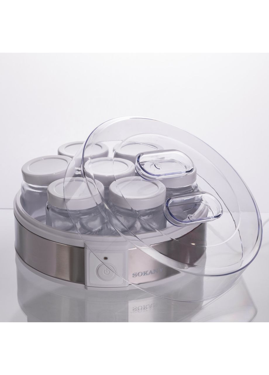 Йогуртниця електрична на 7 баночок по 180 (мл) апарат для приготування йогурту 20 Вт йогуртниця для дому SK-08017 Sokany (369388054)