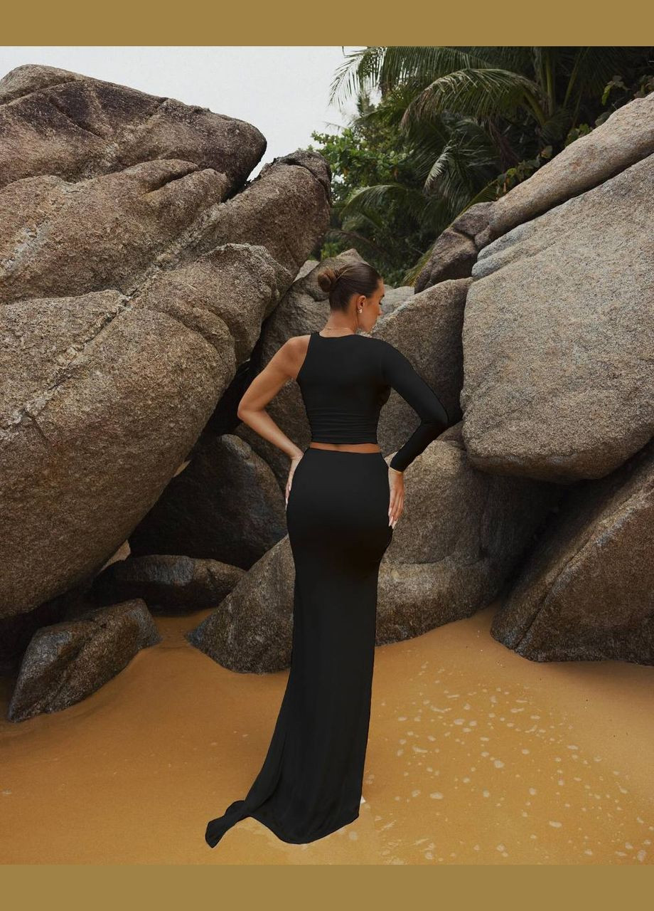 Женский костюм: топ + длинная юбка, микродайвинг No Brand С1512-346/1 (338622985)