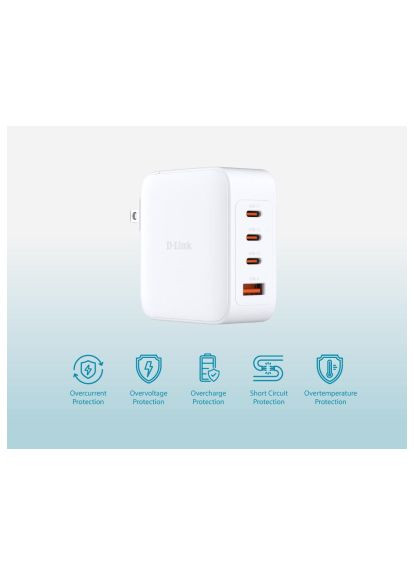 Зарядное устройство 3xUSB-C+1xUSB PD140W GaN white (DCF-141) D-Link 3xUSB-C + 1xUSB PD140W GaN white (371179765)