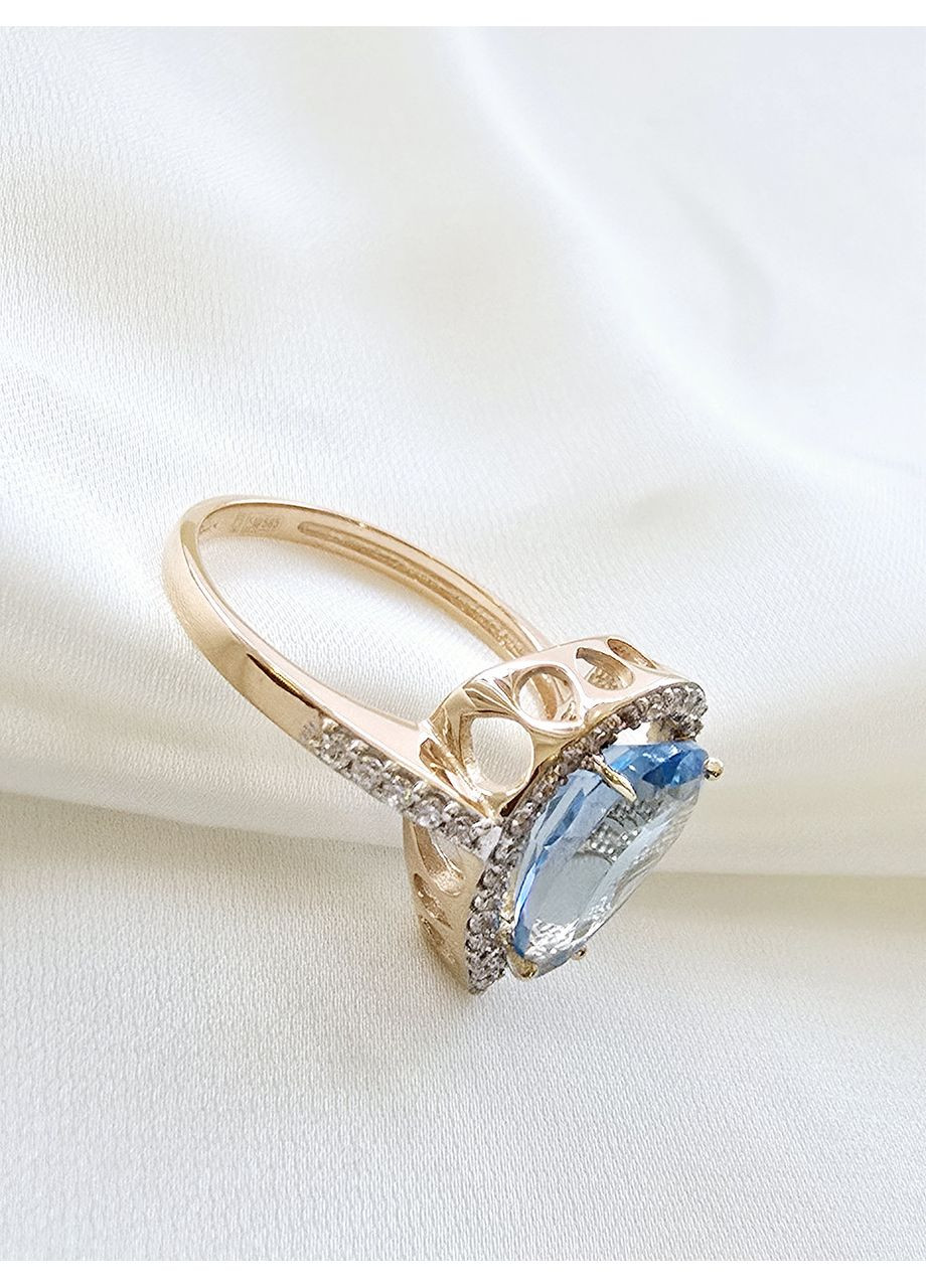 Золотое кольцо с топазом и цирконием SOVA (17р). SOVA jewelry house (355795788)