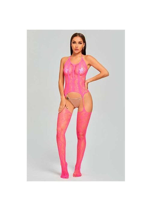 БодиСтокинг с имитацией корсета - Фуксия - S/M/L - Эротическое белье No Brand (367166017)