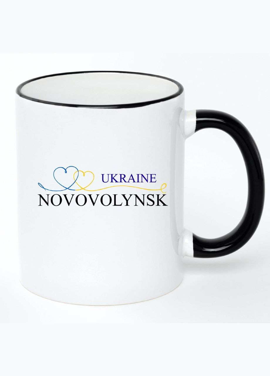 Чашка Нововолынск Город Украины (кружка, кружка) Белая с черной ручкой 330 мл No Brand (322716065)