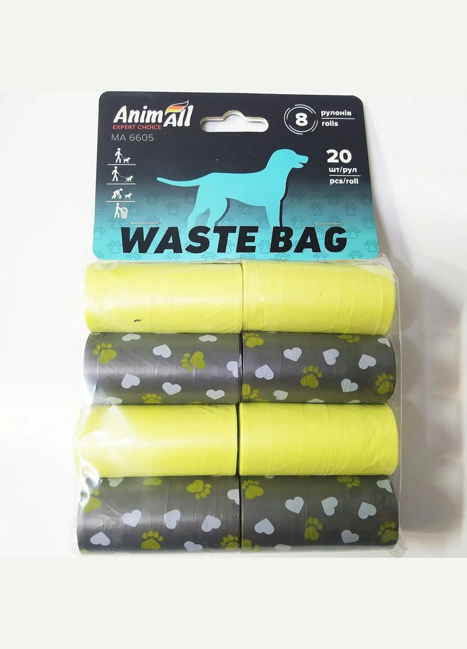 Сменные пакеты для уборки за собакой упаковка (8 рулонов по 20 пакетов) MA 6605 AnimAll (278309067)