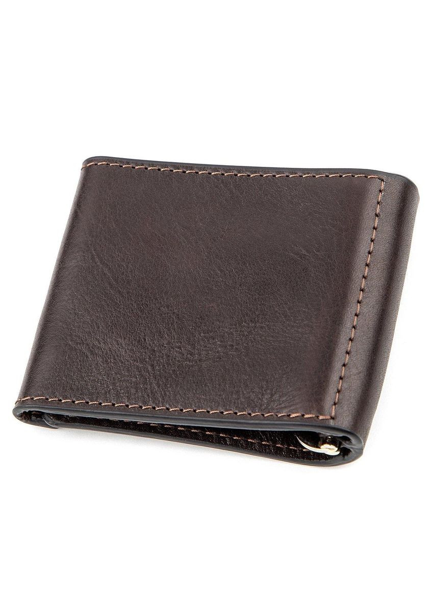 Затискач для грошей 11150 Темно-коричневий Grande Pelle (317276264)