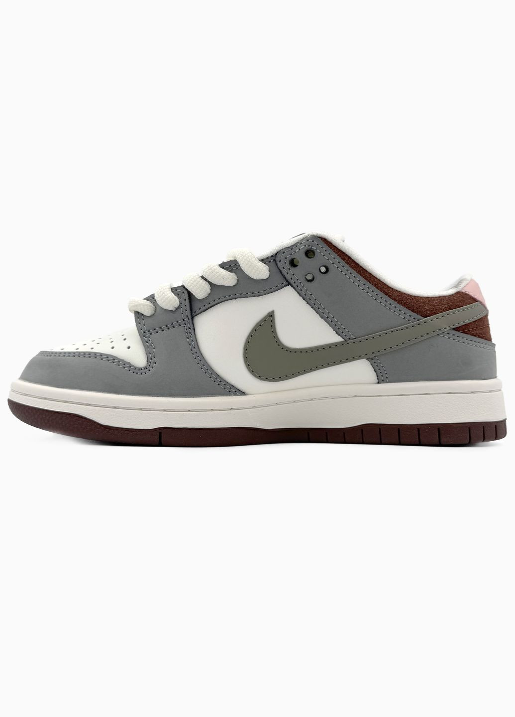Сірі Осінні кросівки чоловічі і жіночі nike sb dunk low grey white | найк сб данк низькі сірі білі No Brand