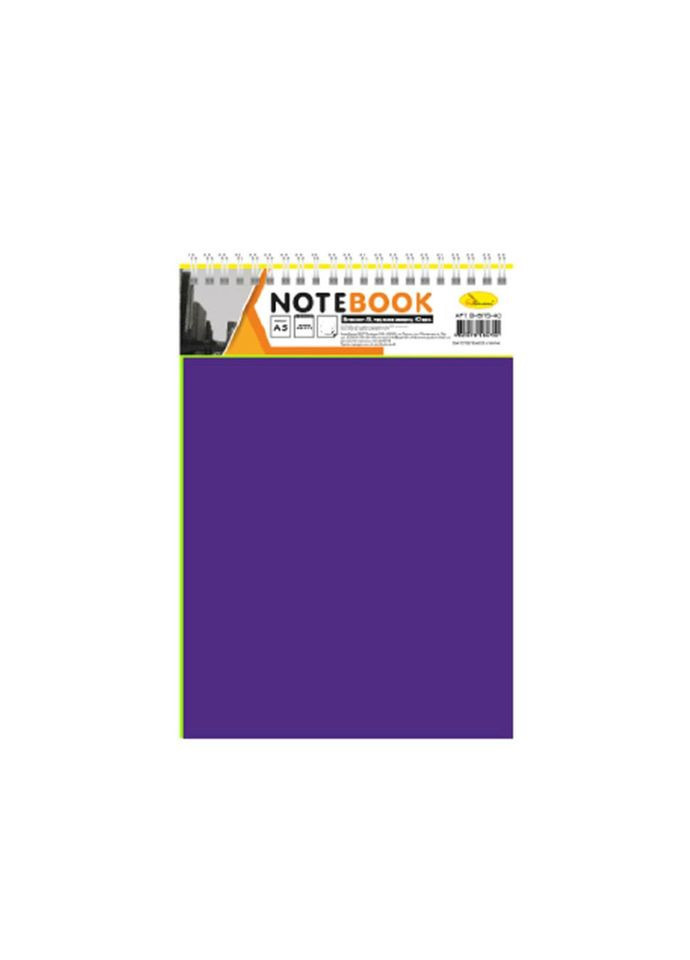 Блокнот А5 В-БП5-80, 80 листов, пружина сверху (фиолетовый) No Brand (330135298)