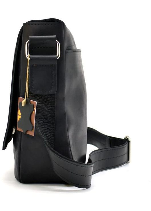 Сумка крос-боді через плече для документів та для телефону чоловіча з натуральної шкіри середня Чорний 37242 TARWA (361348765)