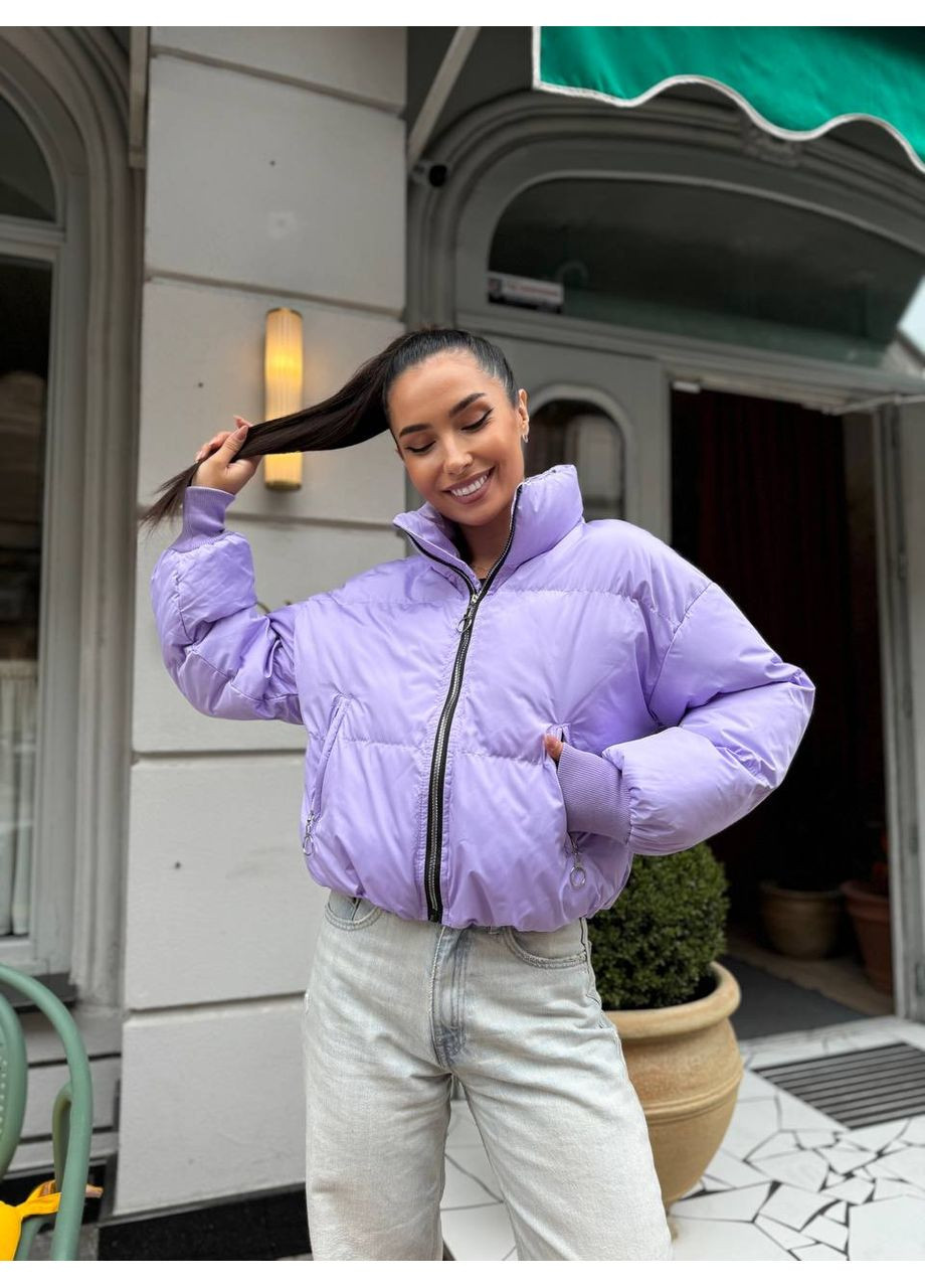 Сиреневый демисезонный Пуховик No Brand