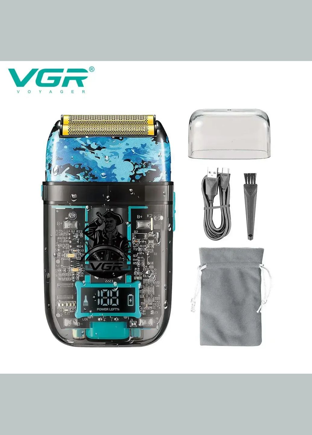Електробритва VGR V-352 шейвер, подвійне лезо, IPX5, LED Display Hopestar (327421640)
