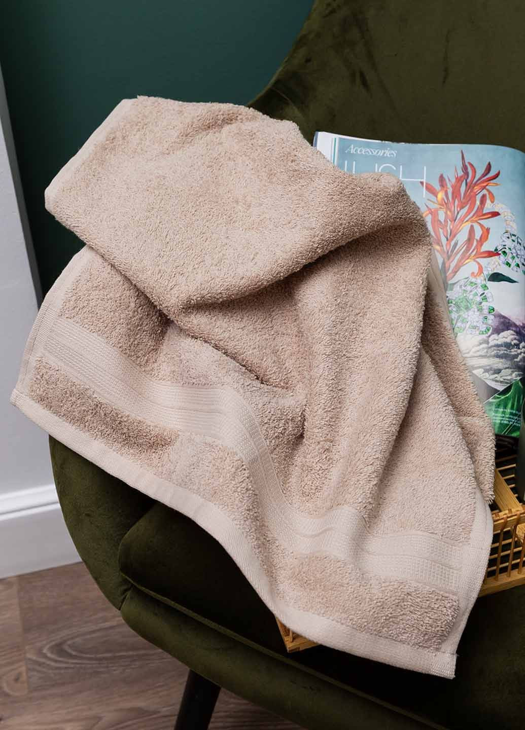 Полотенце лицевое махровое 90х50 см Homedec однотонный бежевый