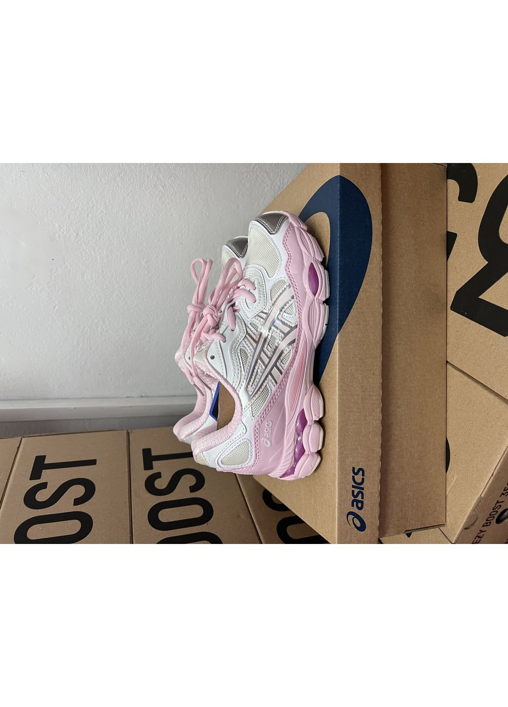 Рожеві Осінні кросівки чоловічі asics gel nyc silver pink premium асікс гель нюк No Brand