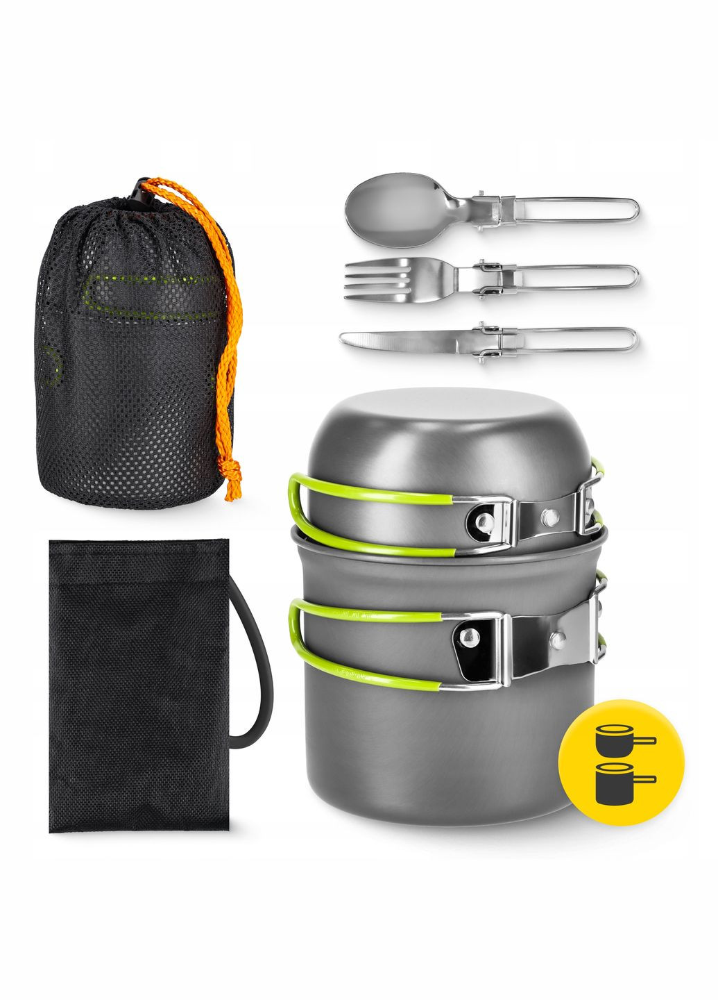 Набор посуды для кемпинга складной 5 шт 1.2 л Grey (P-5907739316813) Mountain Goat (345647630)