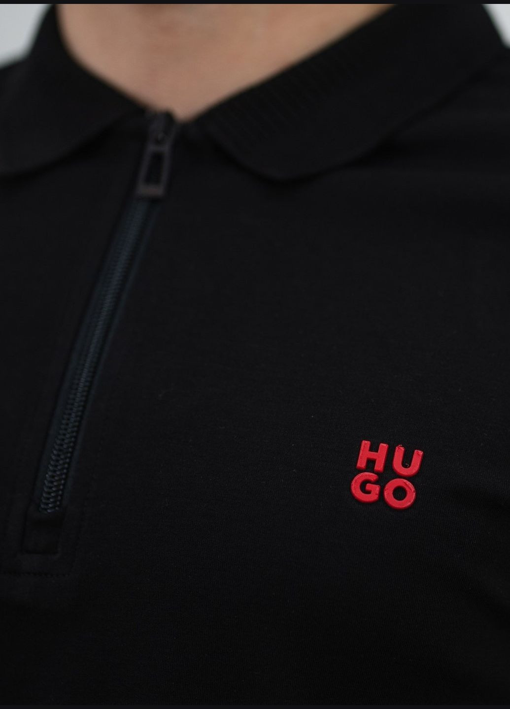 Поло чоловіче Hugo Boss cotton-piqué regular-fit polo shirt with red logo (290543848)